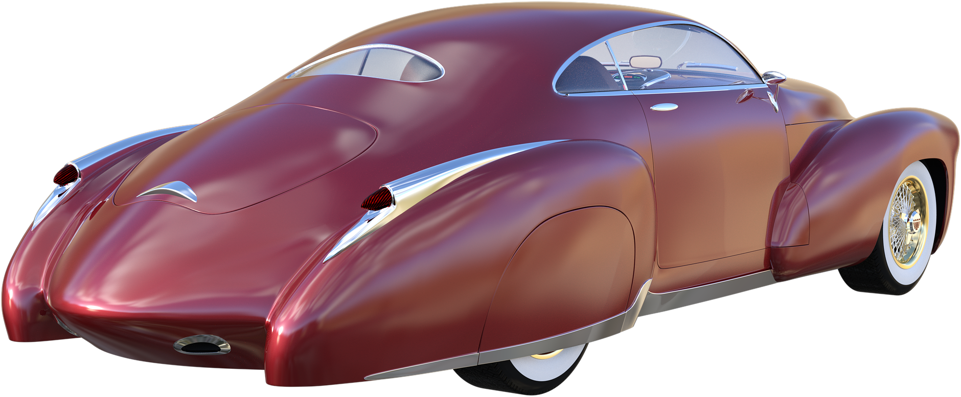 A futuristic looking car from the 1940s